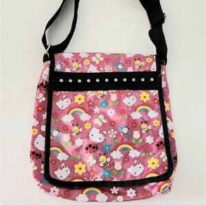 Hello Kitty Sanrio Girls Crossbody Messenger Bag Pink Rainbow Kitty